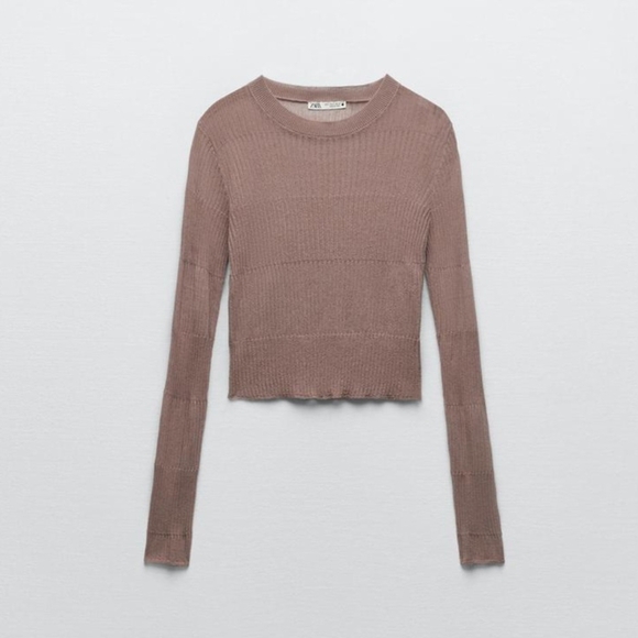 Zara Tops - Women's Brown Long Sleeve Top